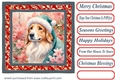 Floral Christmas pup card front 29