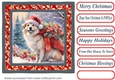 Floral Christmas pup card front 30