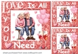 3 All you need is love card fronts/toppers 2
