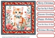 Christmas floral cat card front 2