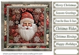 Embroidered Santa card front 4