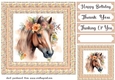 Floral horse head card front 2
