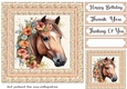 Floral horse head card front 5