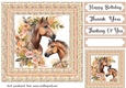 Floral horse head card front 6