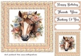 Floral horse head card front 7
