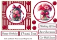 Red floral card front 5