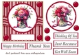 Red floral card front 7