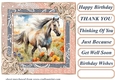 Horse in flowers card front 3