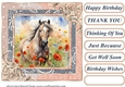 Horse in flowers card front 4