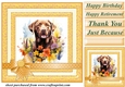 Labrador in flowers card front 5