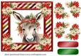 Christmas donkey card front 2