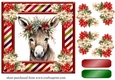 Christmas donkey card front 4