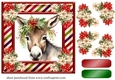 Christmas donkey card front 5