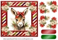 Christmas donkey card front 8