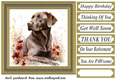 Floral Chocolate Labrador card front 5