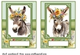 2 Floral donkey card fronts 2