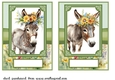 2 Floral donkey card fronts 3