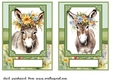2 Floral donkey card fronts 4