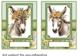 2 Floral donkey card fronts 6