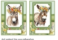 2 Floral donkey card fronts 10