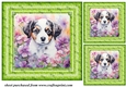 3 Floral pup card fronts/toppers 2