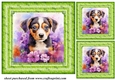 3 Floral pup card fronts/toppers 3