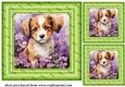 3 Floral pup card fronts/toppers 5