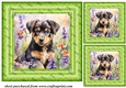 3 Floral pup card fronts/toppers 6