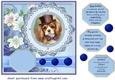 Vintage elegant floral dog card front 5