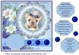 Vintage elegant floral dog card front 8