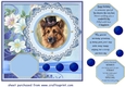 Vintage elegant floral dog card front 9