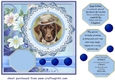 Vintage elegant floral dog card front 10