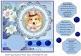 Vintage elegant floral dog card front 13