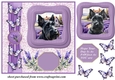 Framed lavender Scottish terrier card front 8