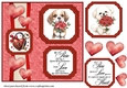 2 Panel dog with hearts and roses card front 3
