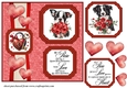 2 Panel dog with hearts and roses card front 4