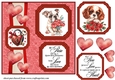 2 Panel dog with hearts and roses card front 6