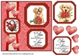 2 Panel dog with hearts and roses card front 10