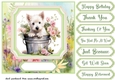 Cute floral Westie card front 2