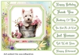 Cute floral Westie card front 5
