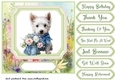 Cute floral Westie card front 7