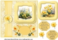 Framed daffodil scene card front 2