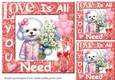 3 Puppy Love is all you need card fronts/toppers 2