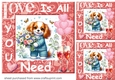 3 Puppy Love is all you need card fronts/toppers 5