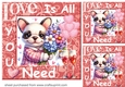 3 Puppy Love is all you need card fronts/toppers 8