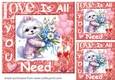 3 Puppy Love is all you need card fronts/toppers 9