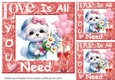 3 Puppy Love is all you need card fronts/toppers 10