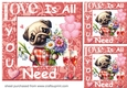 3 Puppy Love is all you need card fronts/toppers 11
