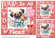 3 Puppy Love is all you need card fronts/toppers 12