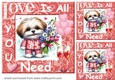 3 Puppy Love is all you need card fronts/toppers 13